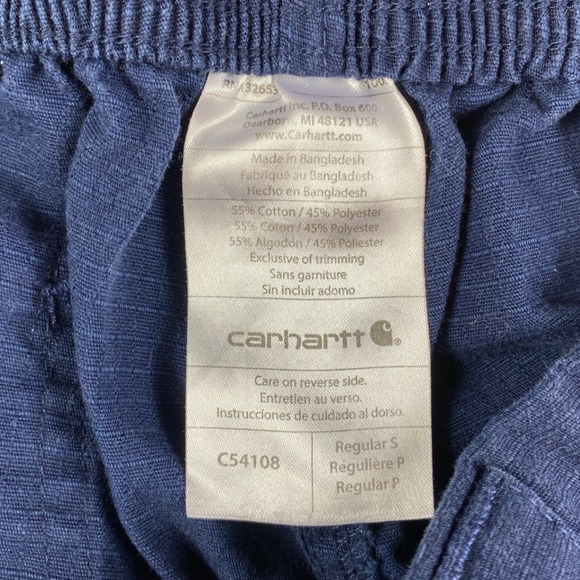 Carhartt Men's Navy‎ Blue Cargo Pants Size S Regular Fit Cotton Blend Workwear - Picture 3 of 8